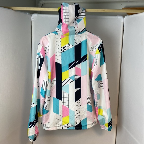 VTG Black Jack '99 USA 1/2 Zip Pullover Jacket Sz Medium Colorful Geometric - Picture 3 of 12